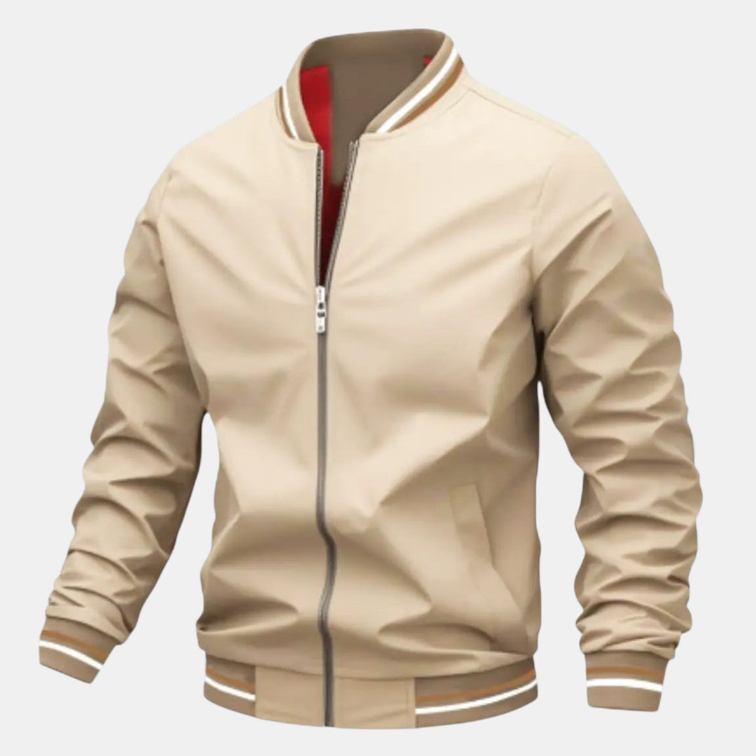 Men’s Lightweight Bomber Jacket with Ribbed Trim