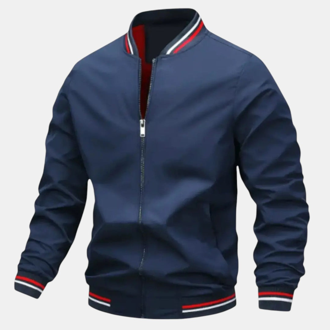 Men’s Lightweight Bomber Jacket with Ribbed Trim
