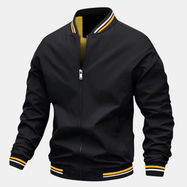 Men’s Lightweight Bomber Jacket with Ribbed Trim