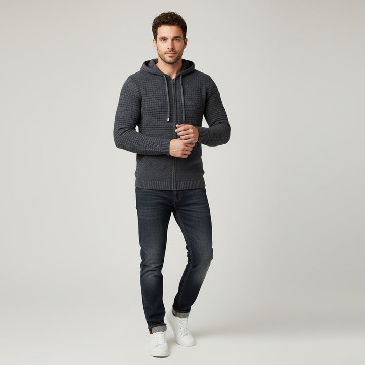Men’s Relief-Texture Hoodie