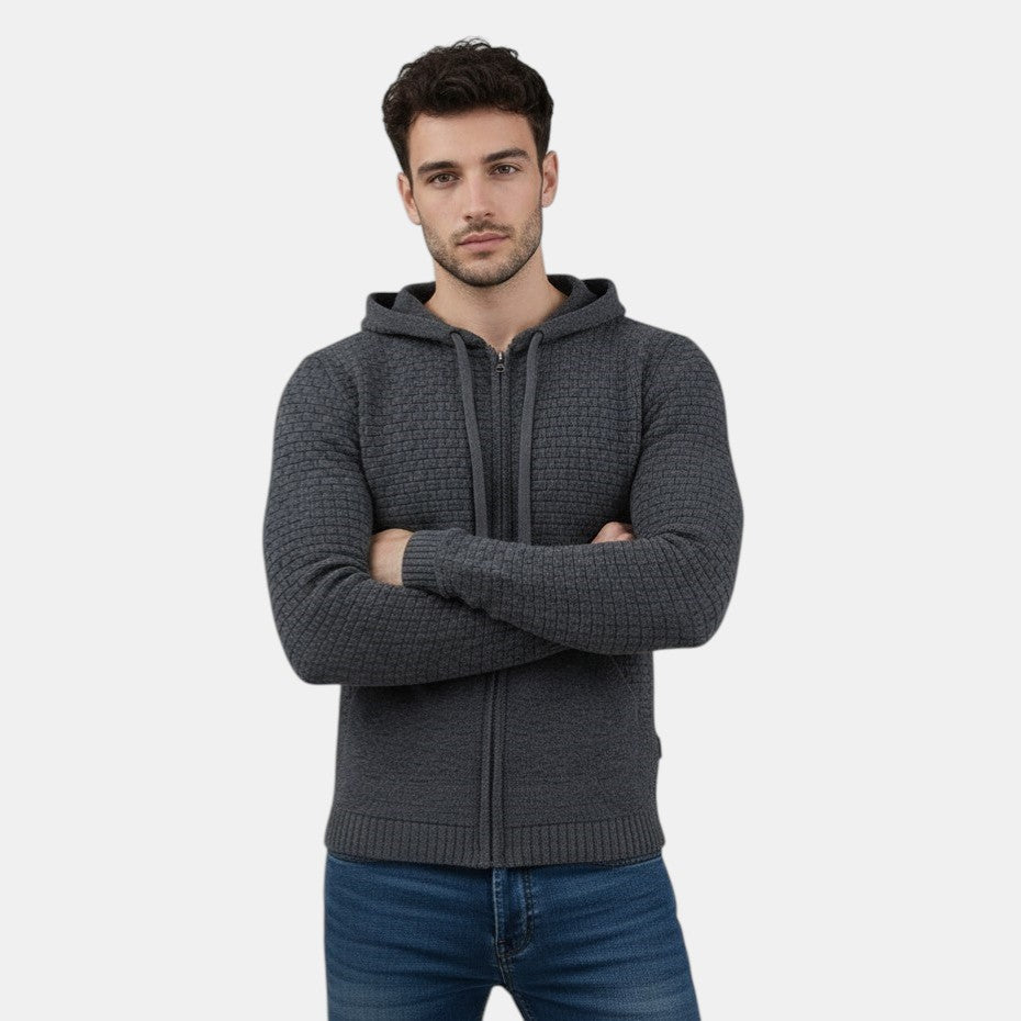Men’s Relief-Texture Hoodie