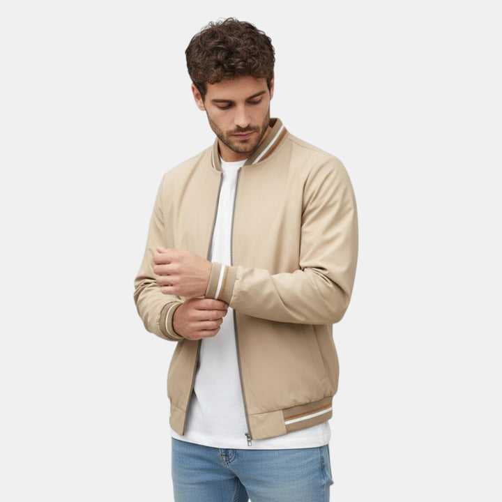 Men’s Lightweight Bomber Jacket with Ribbed Trim