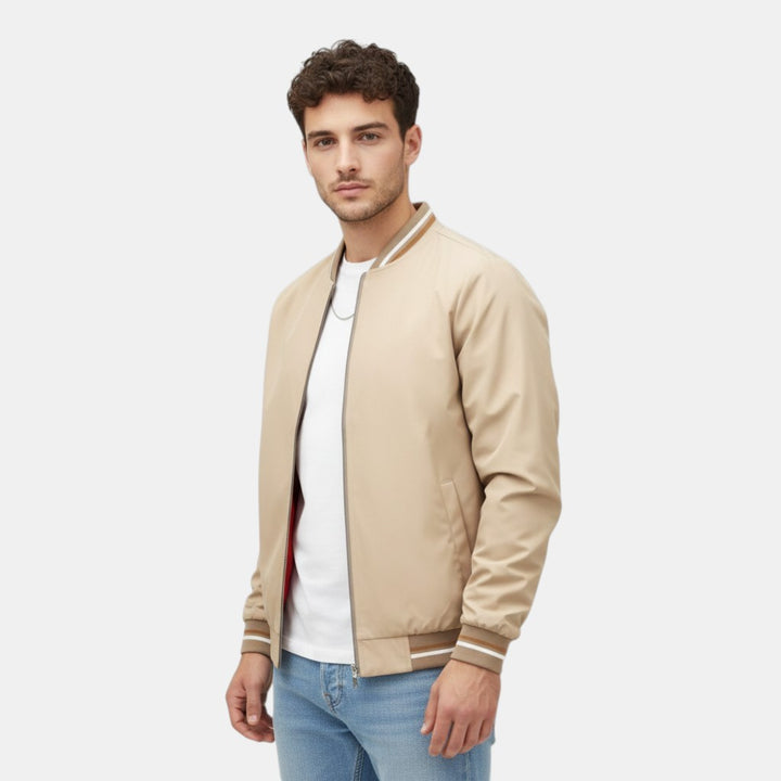 Men’s Lightweight Bomber Jacket with Ribbed Trim