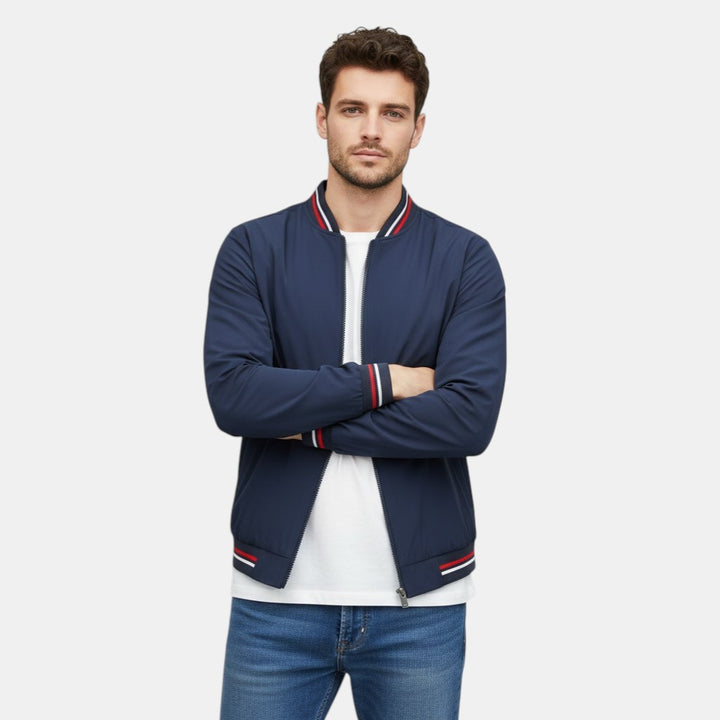 Men’s Lightweight Bomber Jacket with Ribbed Trim