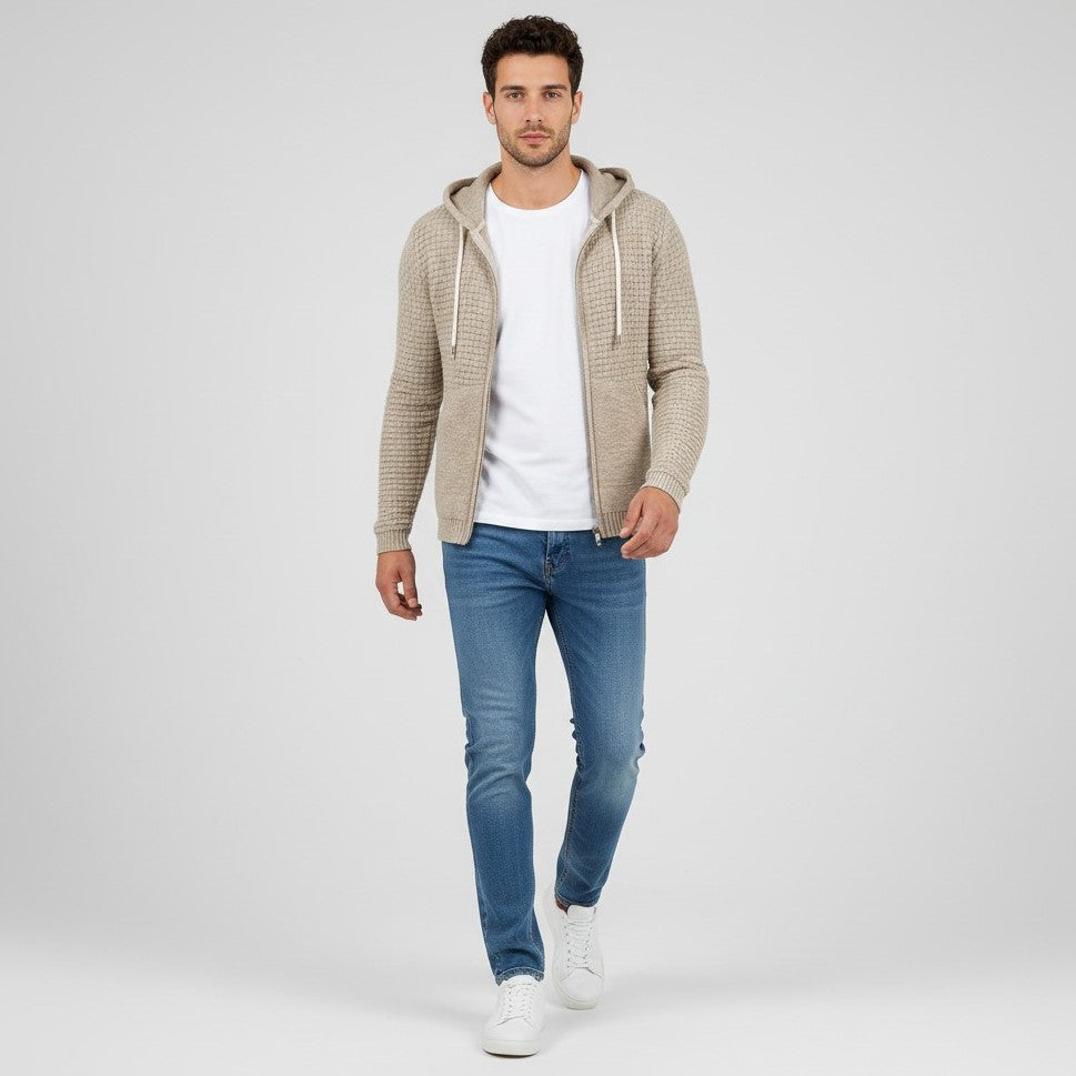 Men’s Relief-Texture Hoodie