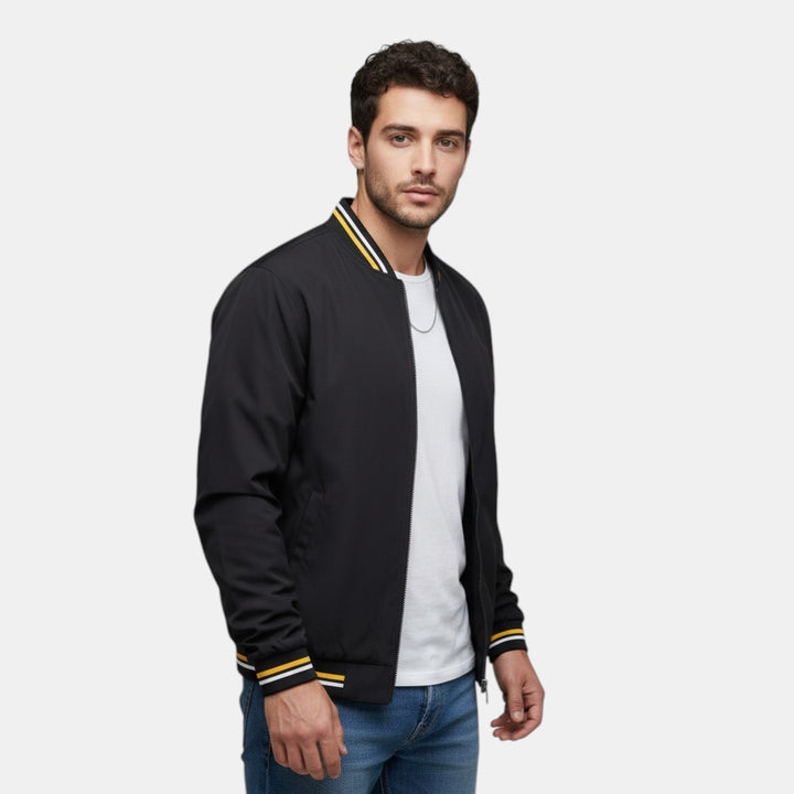 Men’s Lightweight Bomber Jacket with Ribbed Trim