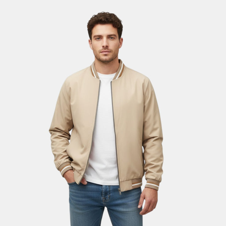 Men’s Lightweight Bomber Jacket with Ribbed Trim