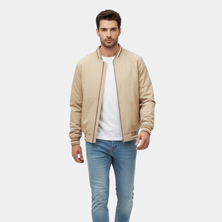 Men’s Lightweight Bomber Jacket with Ribbed Trim