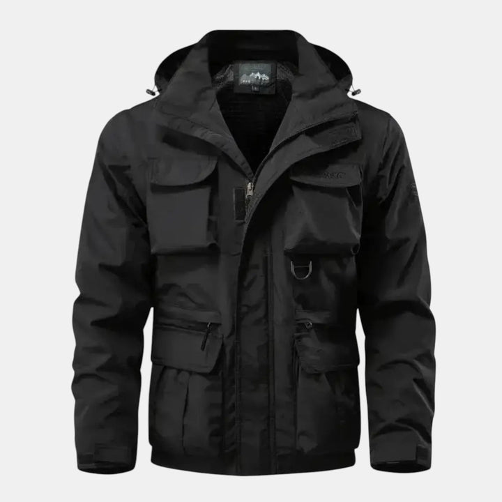 Men's Windproof Hooded Jacket with Multi-Pocket