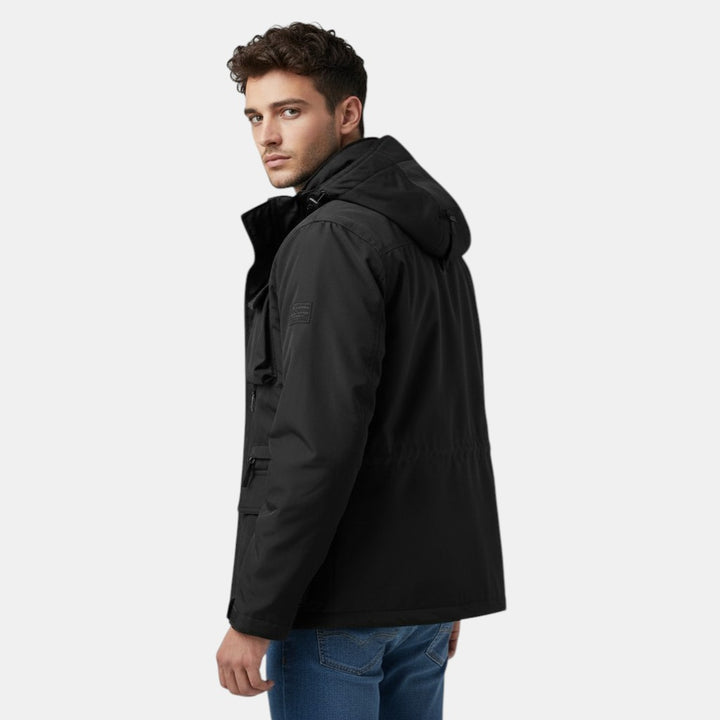 Men's Windproof Hooded Jacket with Multi-Pocket
