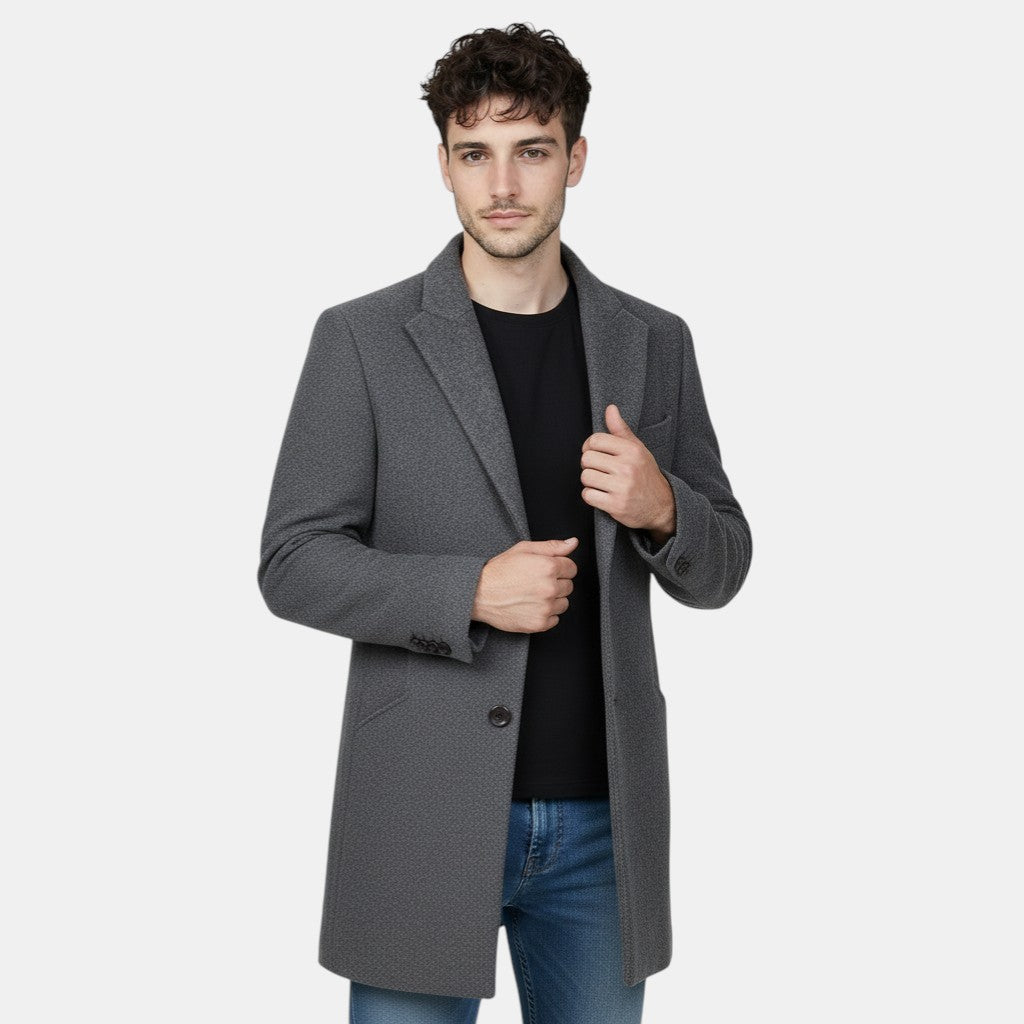 Men’s Single-Breasted Wool Coat
