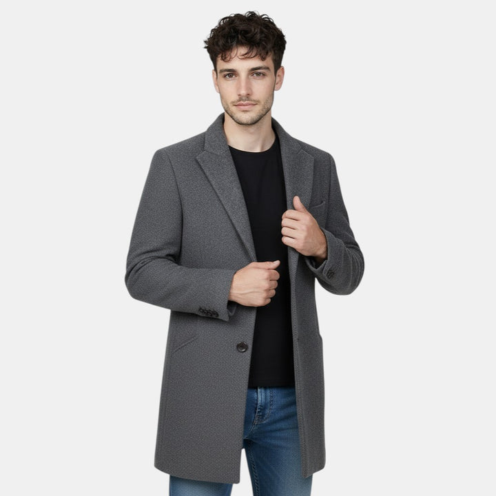Men’s Single-Breasted Wool Coat