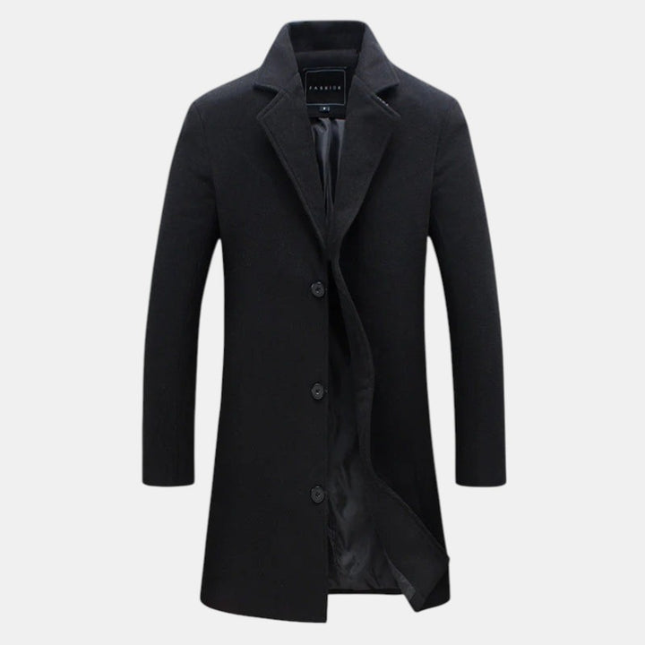 Men’s Single-Breasted Wool Overcoat