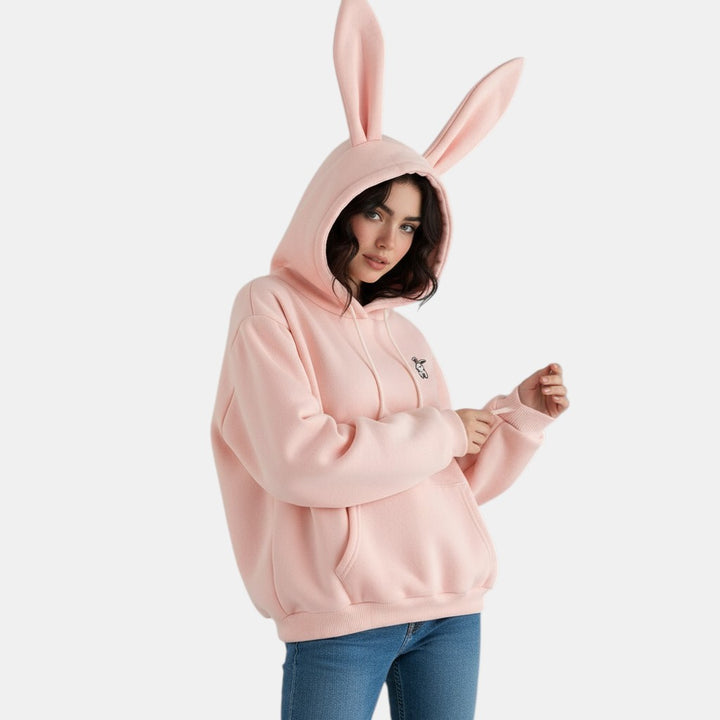 Oversized Women’s Rabbit Ear Fleece Hoodie