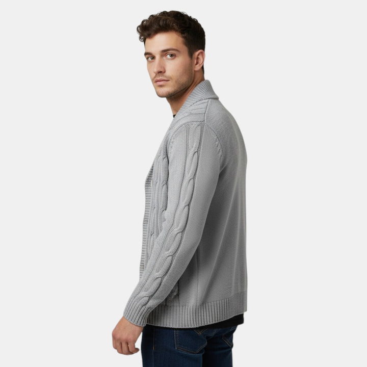 Men’s Cable Knit V-Neck Cardigan