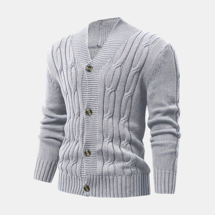Men’s Cable Knit V-Neck Cardigan