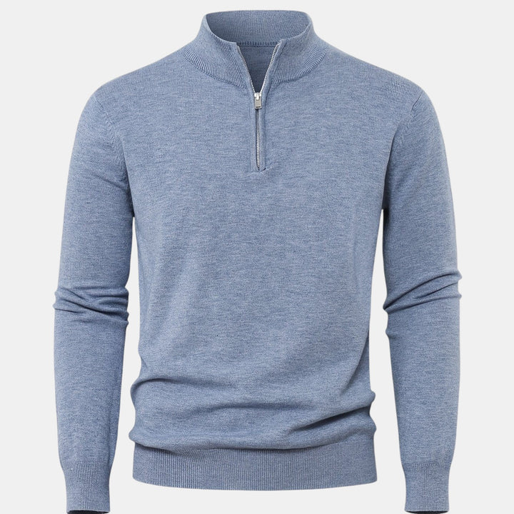 Men’s Knitted Half Zip High Neck Jumper