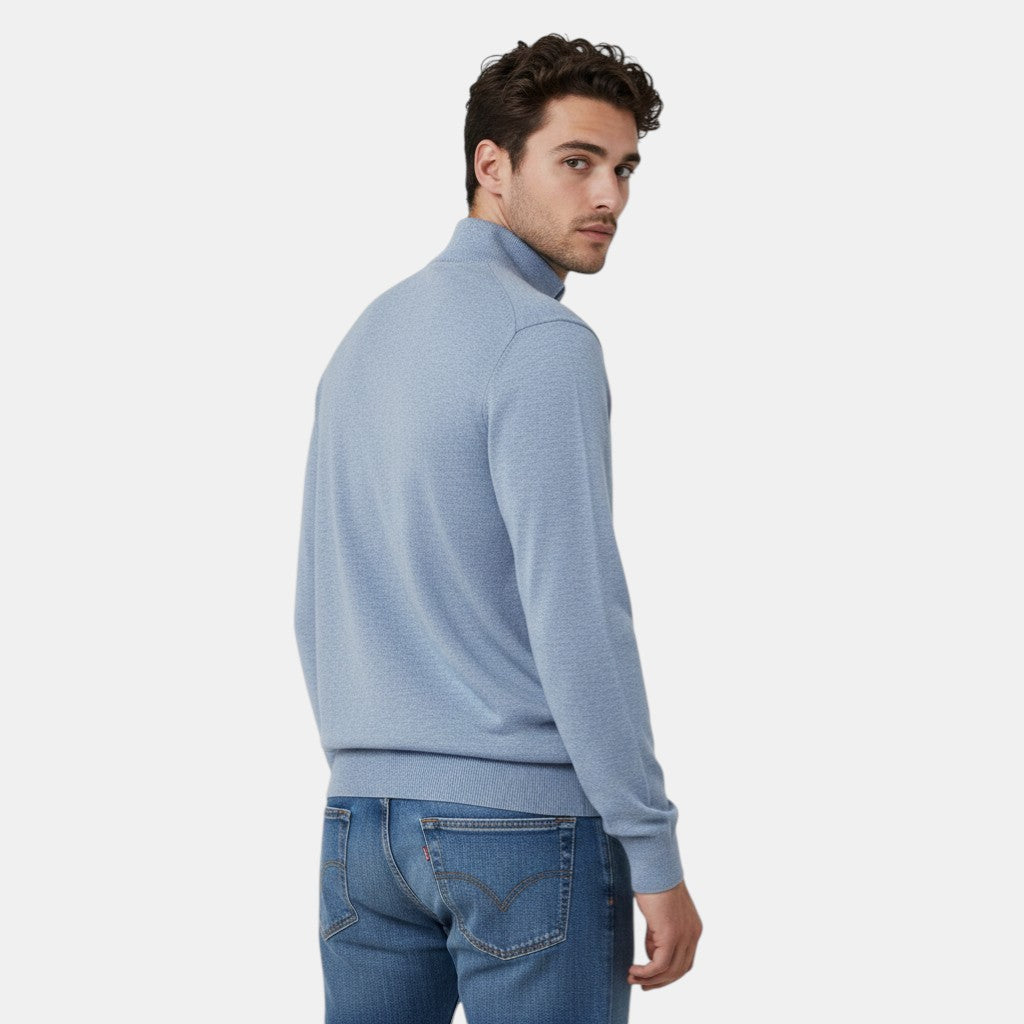 Men’s Knitted Half Zip High Neck Jumper