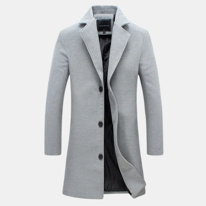 Men’s Single-Breasted Wool Overcoat