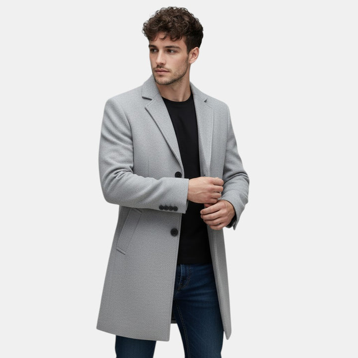 Men’s Single-Breasted Wool Overcoat