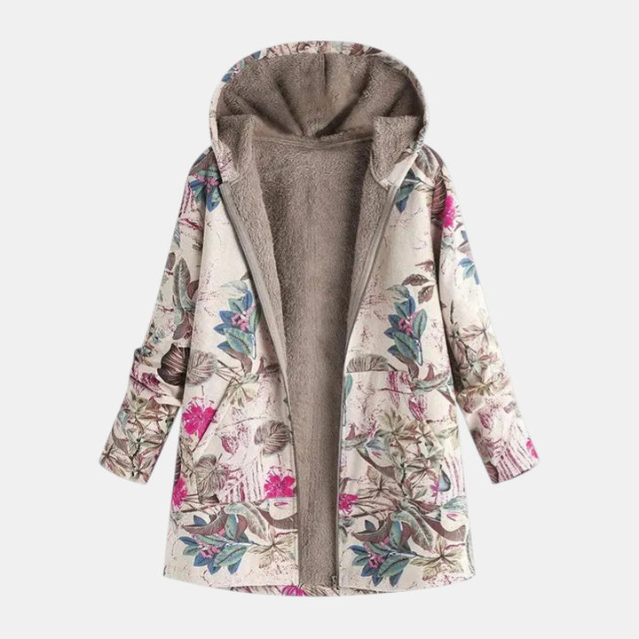 Women’s Winter Floral Coat with Hood