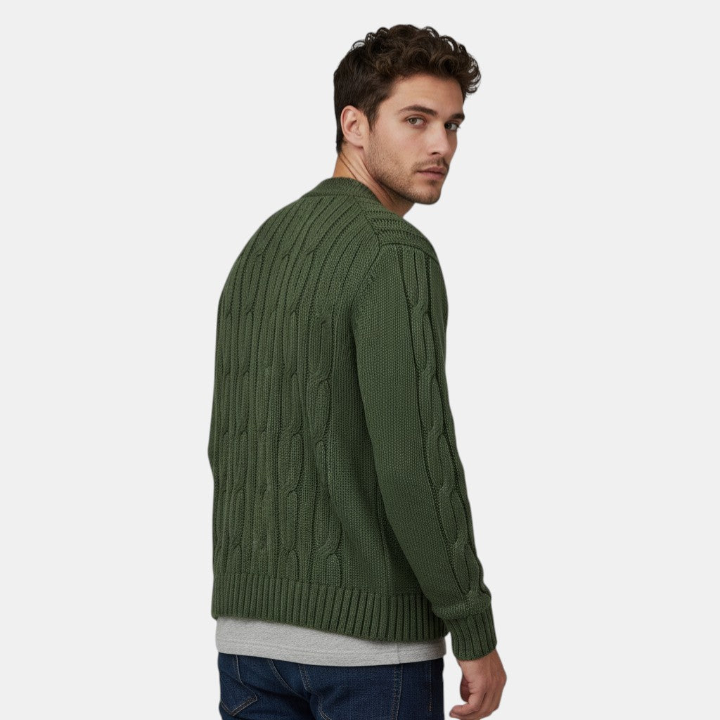 Men’s Cable Knit V-Neck Cardigan