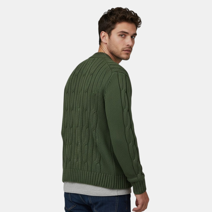 Men’s Cable Knit V-Neck Cardigan