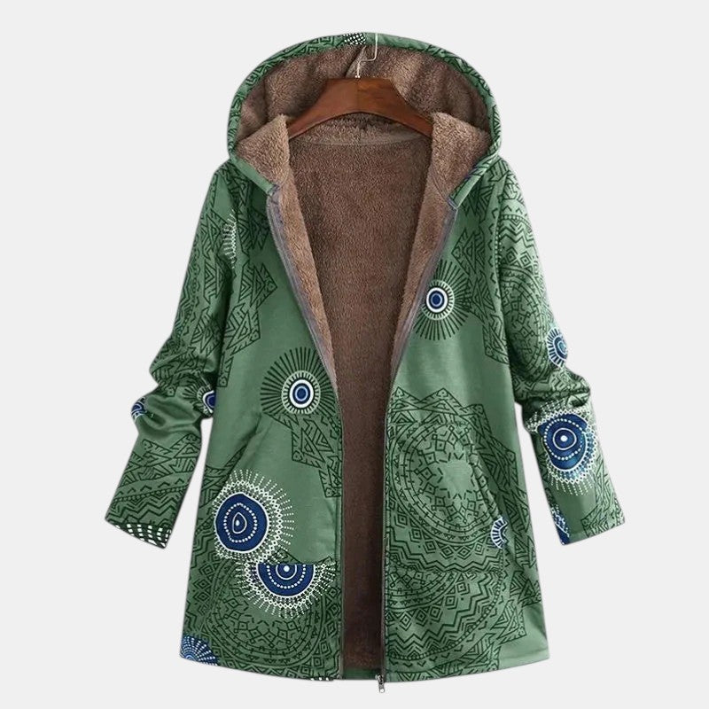 Women’s Winter Floral Coat with Hood