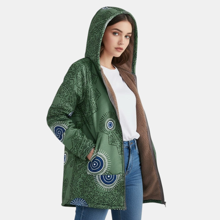 Women’s Winter Floral Coat with Hood