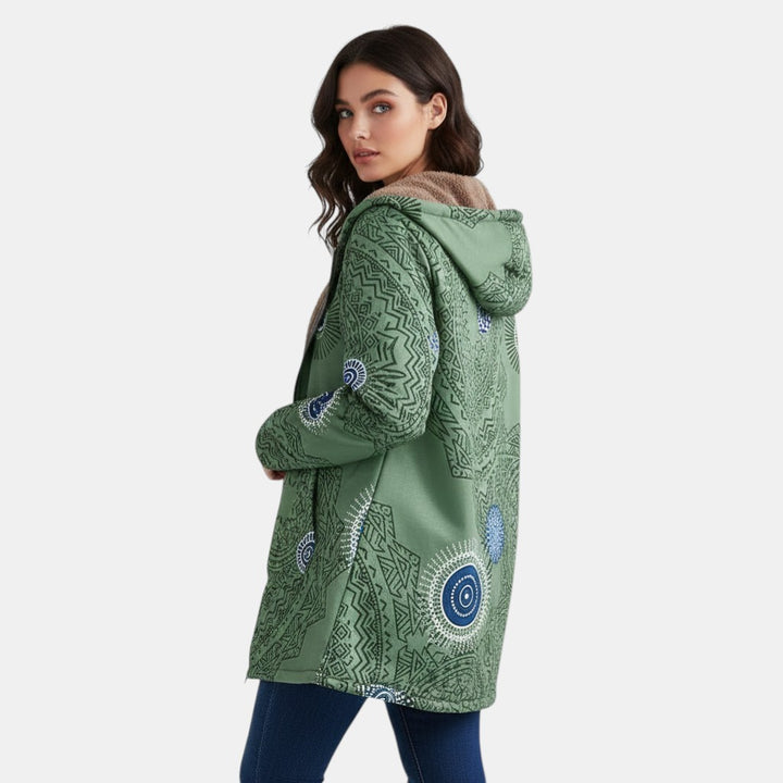 Women’s Winter Floral Coat with Hood