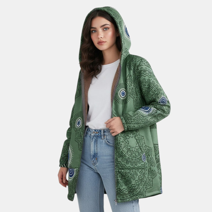 Women’s Winter Floral Coat with Hood