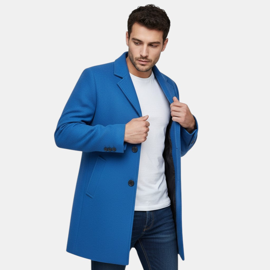 Men’s Single-Breasted Wool Overcoat