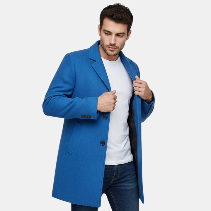 Men’s Single-Breasted Wool Overcoat