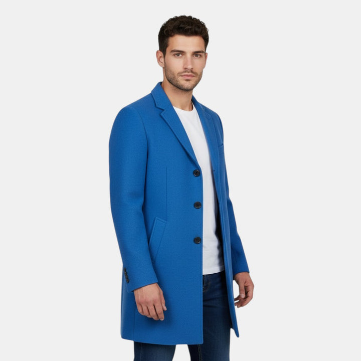 Men’s Single-Breasted Wool Overcoat
