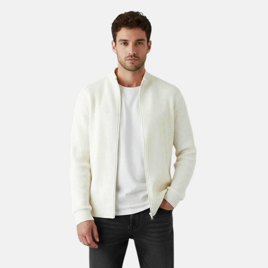 Men’s Ribbed Zip-Up Cardigan