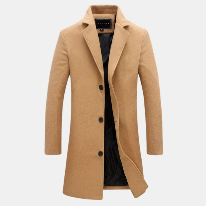 Men’s Single-Breasted Wool Overcoat