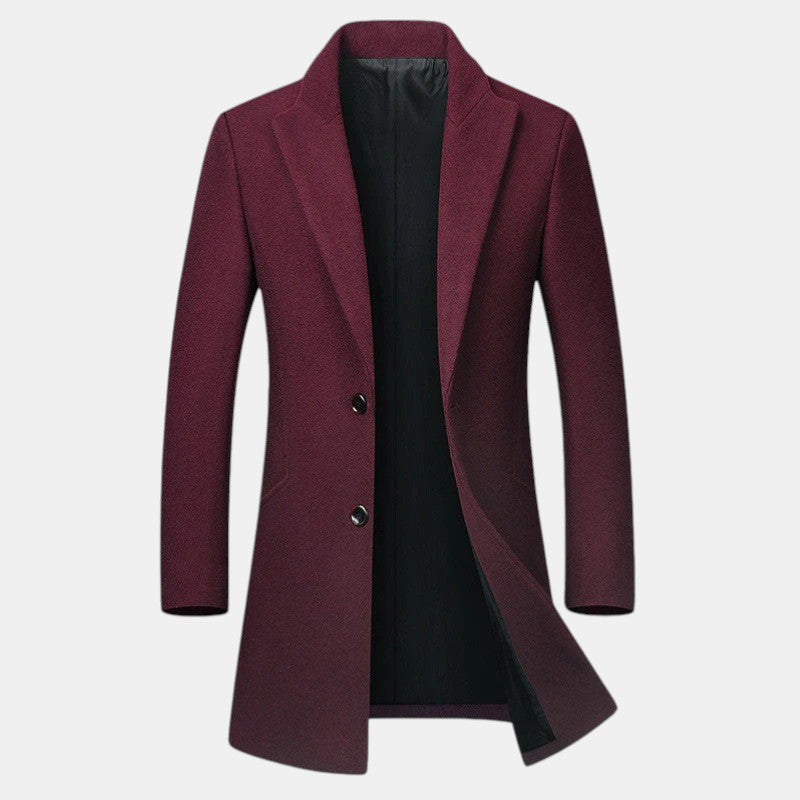 Men’s Single-Breasted Wool Coat