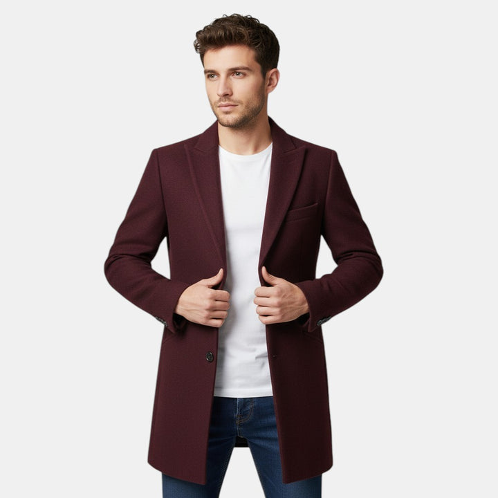 Men’s Single-Breasted Wool Coat