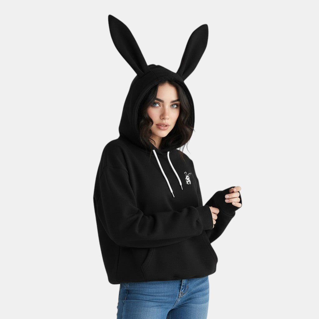 Oversized Women’s Rabbit Ear Fleece Hoodie