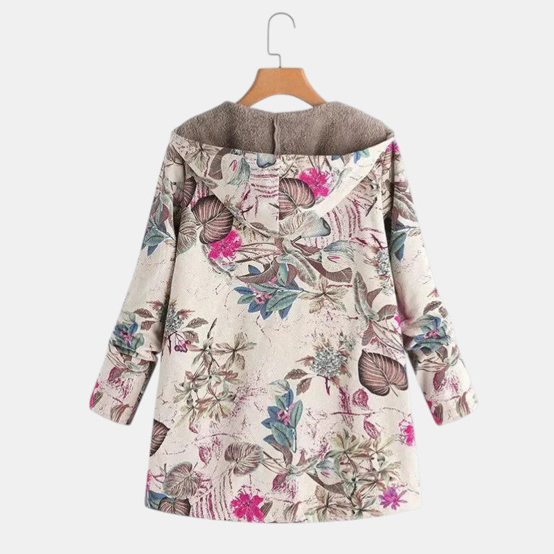 Women’s Winter Floral Coat with Hood