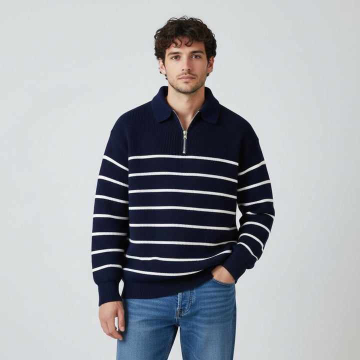 Men’s Stripe Half Zip Jumper