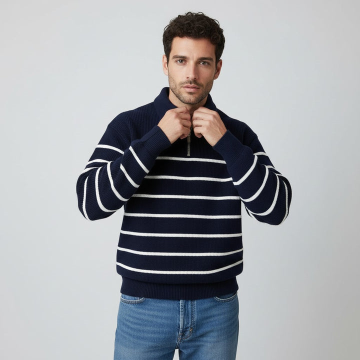 Men’s Stripe Half Zip Jumper