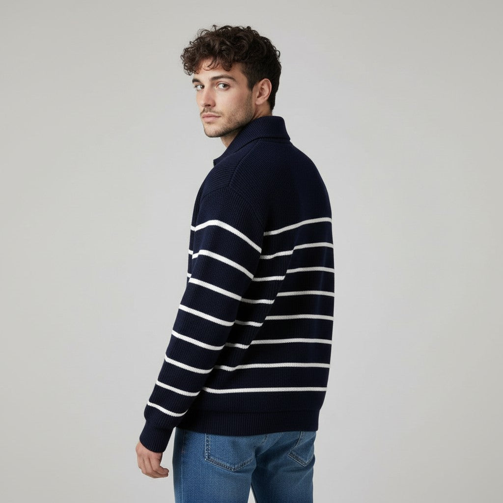 Men’s Stripe Half Zip Jumper