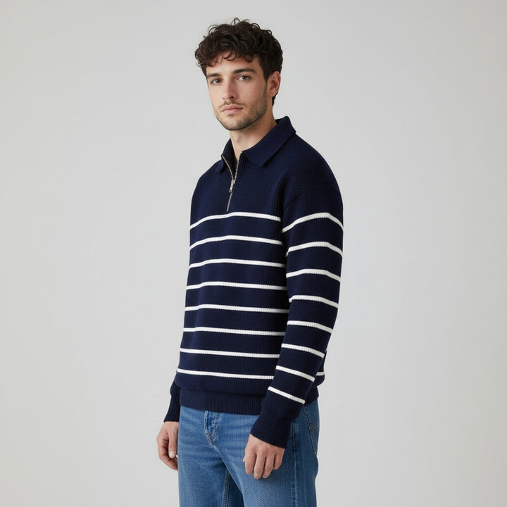 Men’s Stripe Half Zip Jumper