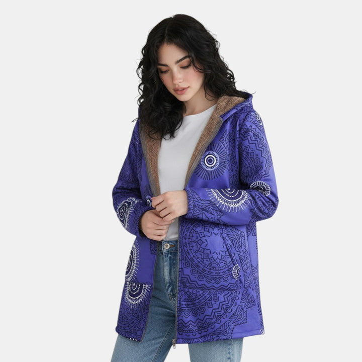 Women’s Winter Floral Coat with Hood