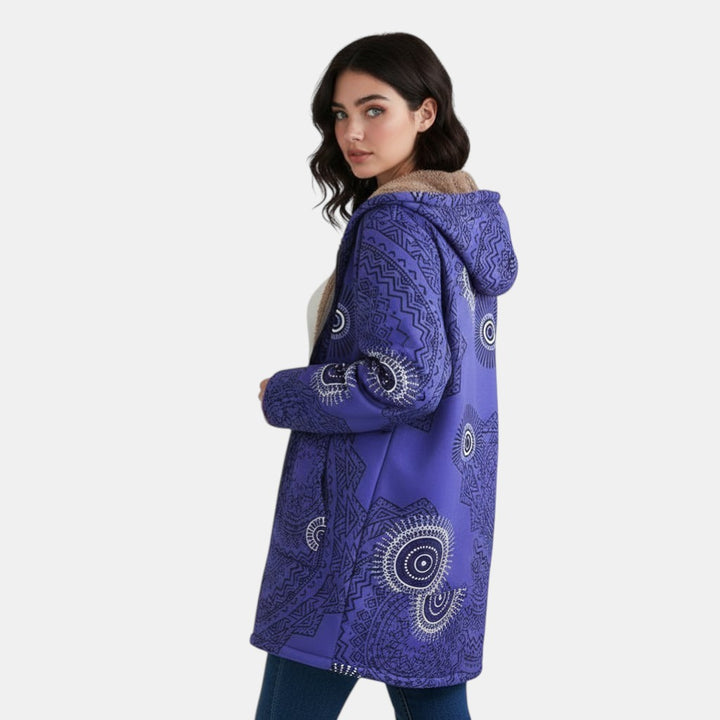 Women’s Winter Floral Coat with Hood